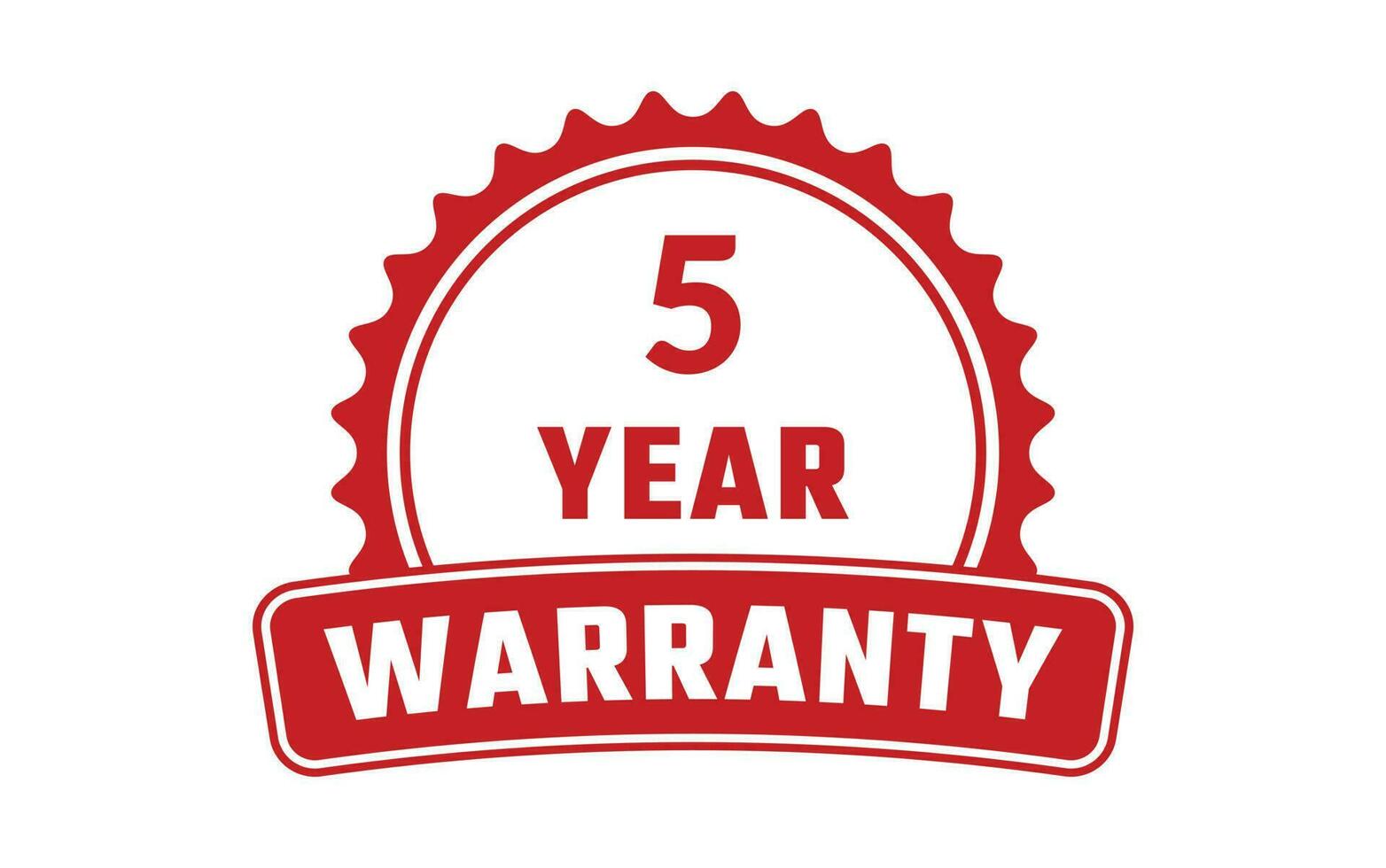 5 Year Warranty Rubber Stamp vector