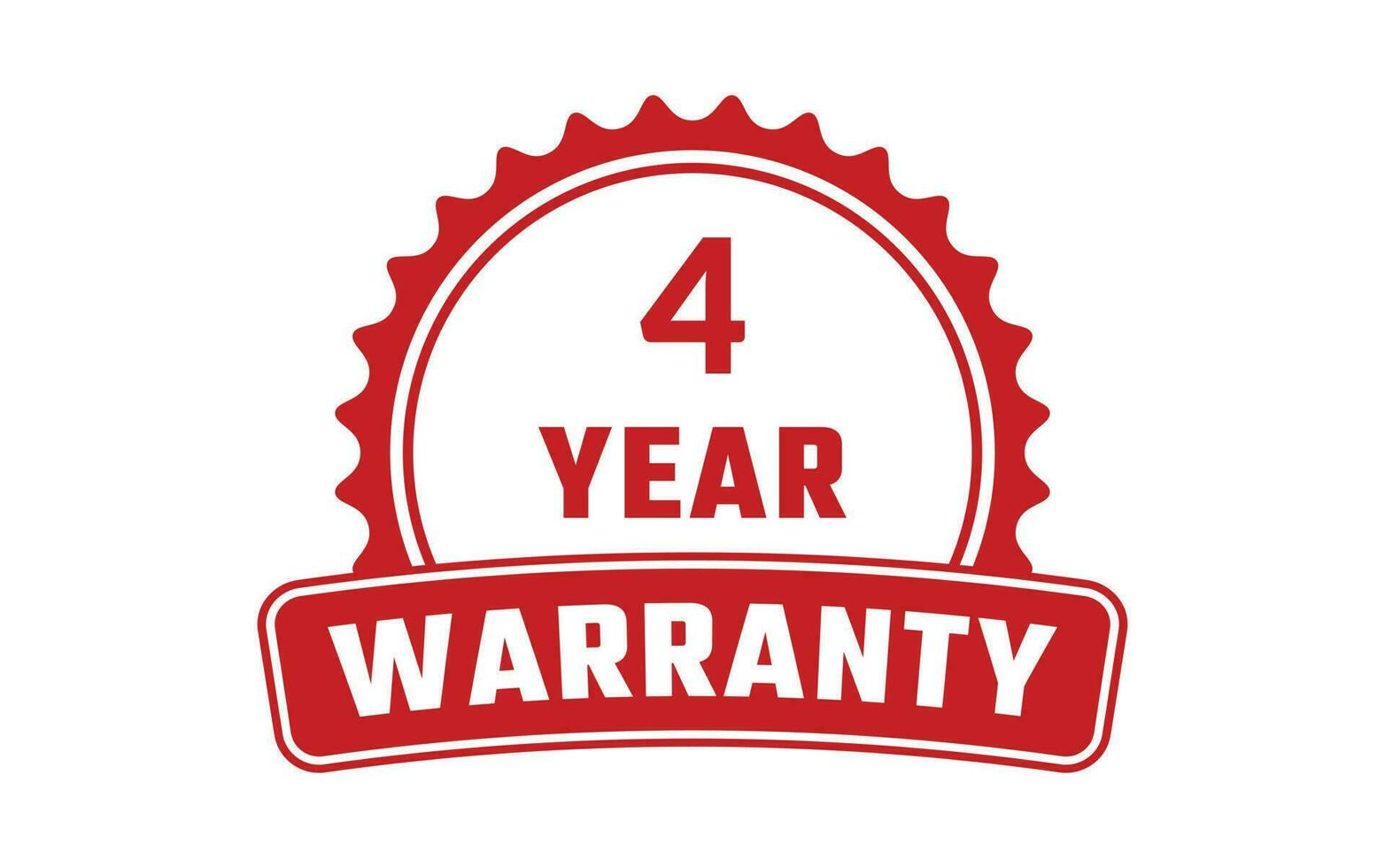 4 Year Warranty Rubber Stamp vector