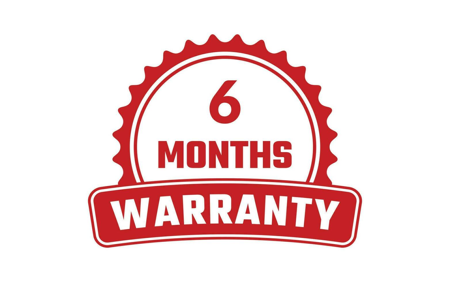 6 months warranty Rubber Stamp vector