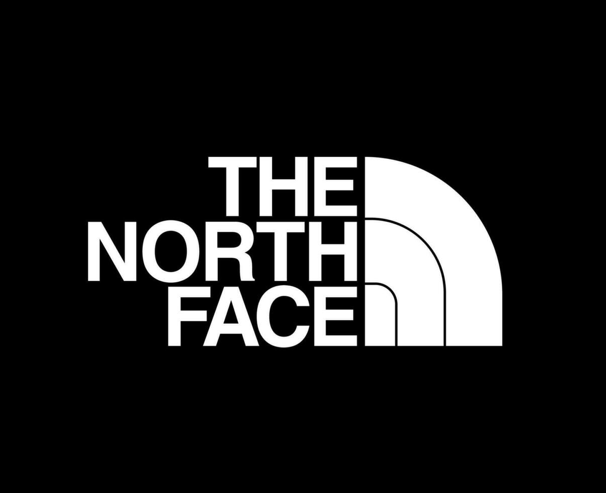 The North Face Brand Logo With Name White Symbol Clothes Design Icon Abstract Vector Illustration With Black Background