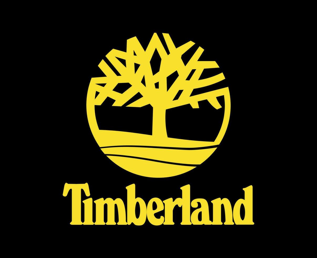 Timberland Brand Logo With Name Yellow Symbol Clothes Design Icon Abstract Vector Illustration With Black Background