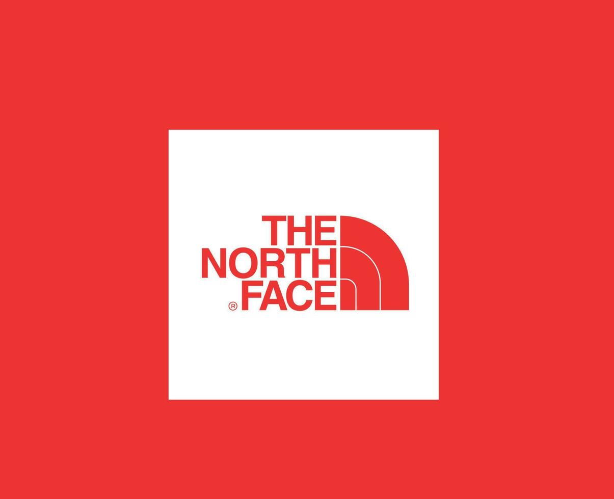 The North Face Brand Symbol Logo White Clothes Design Icon Abstract Vector Illustration With Red Background