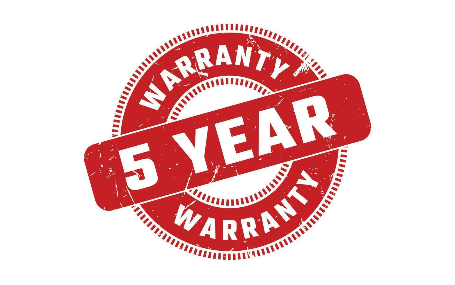 5 Year Warranty Rubber Stamp vector