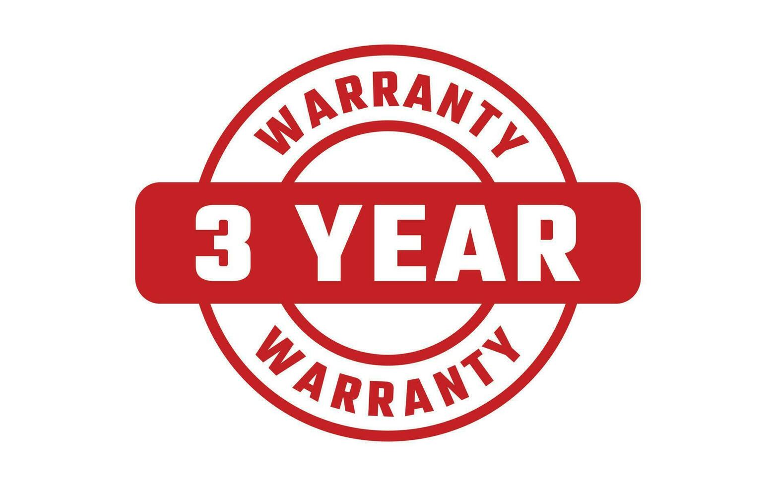 3 Year Warranty Rubber Stamp vector