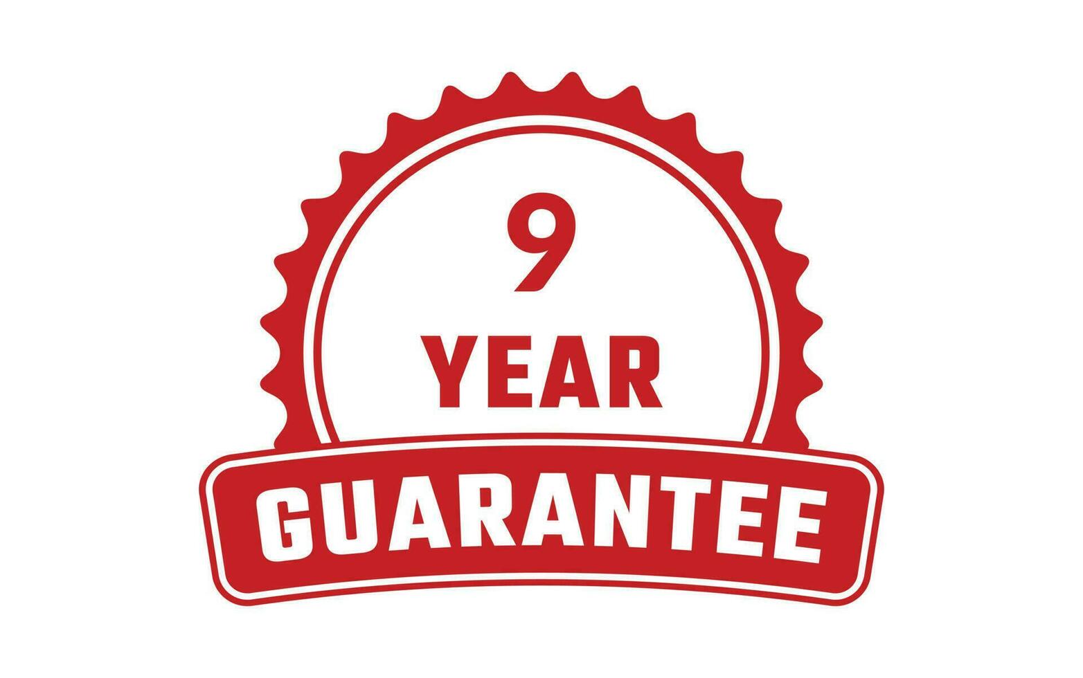 9 Year Guarantee Rubber Stamp vector