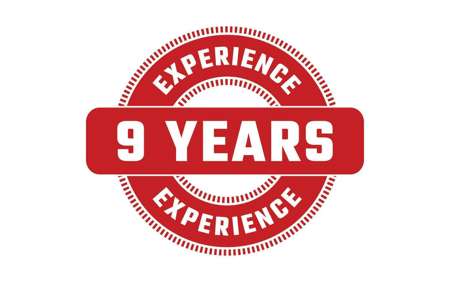 9 Years Experience Rubber Stamp vector