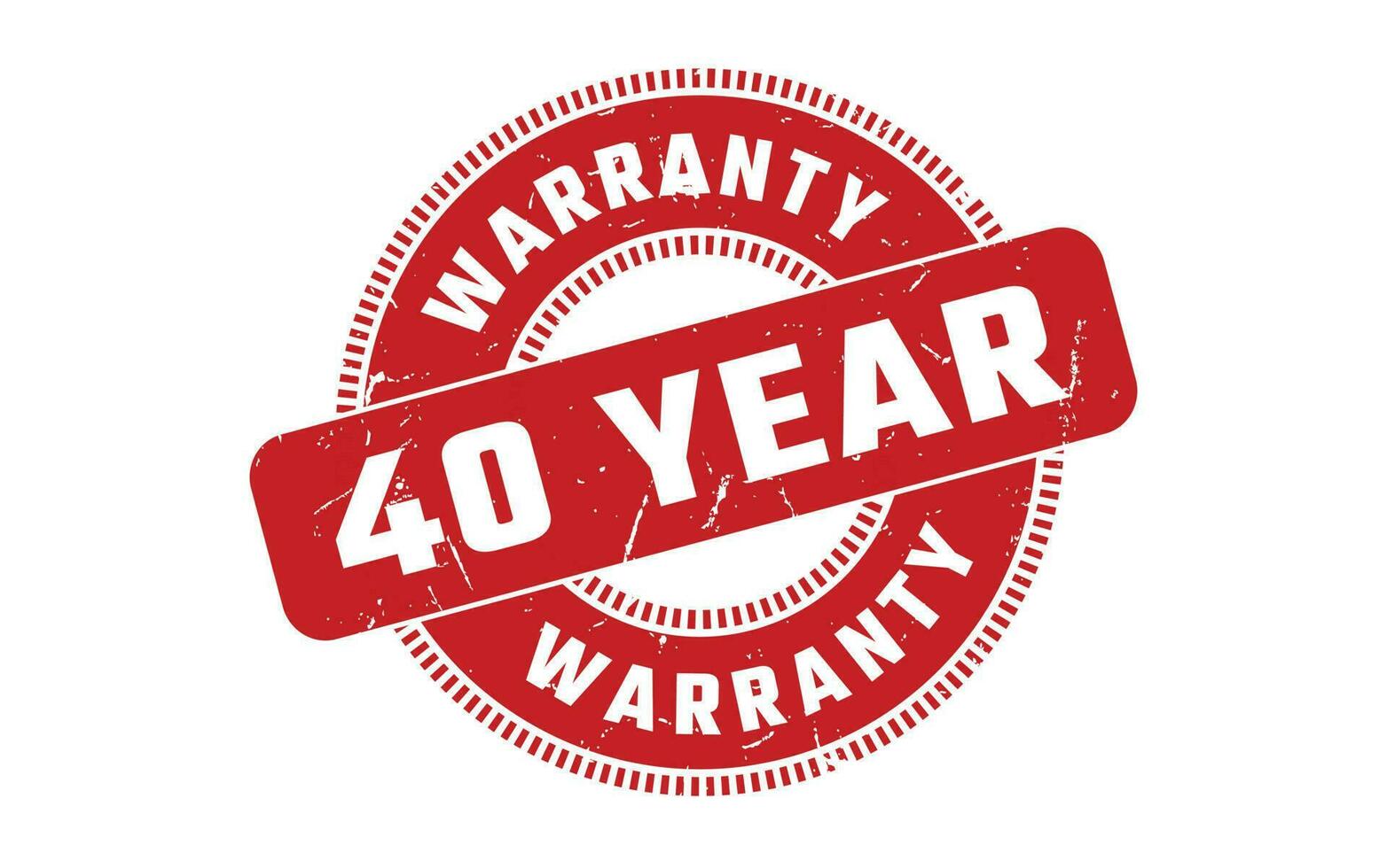 40 Year Warranty Rubber Stamp vector