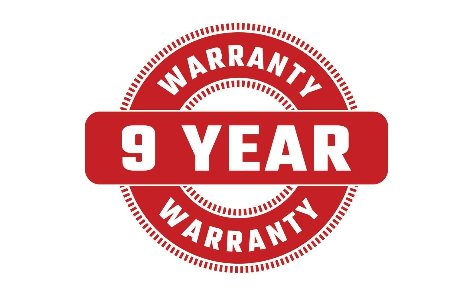 9 Year Warranty Rubber Stamp vector