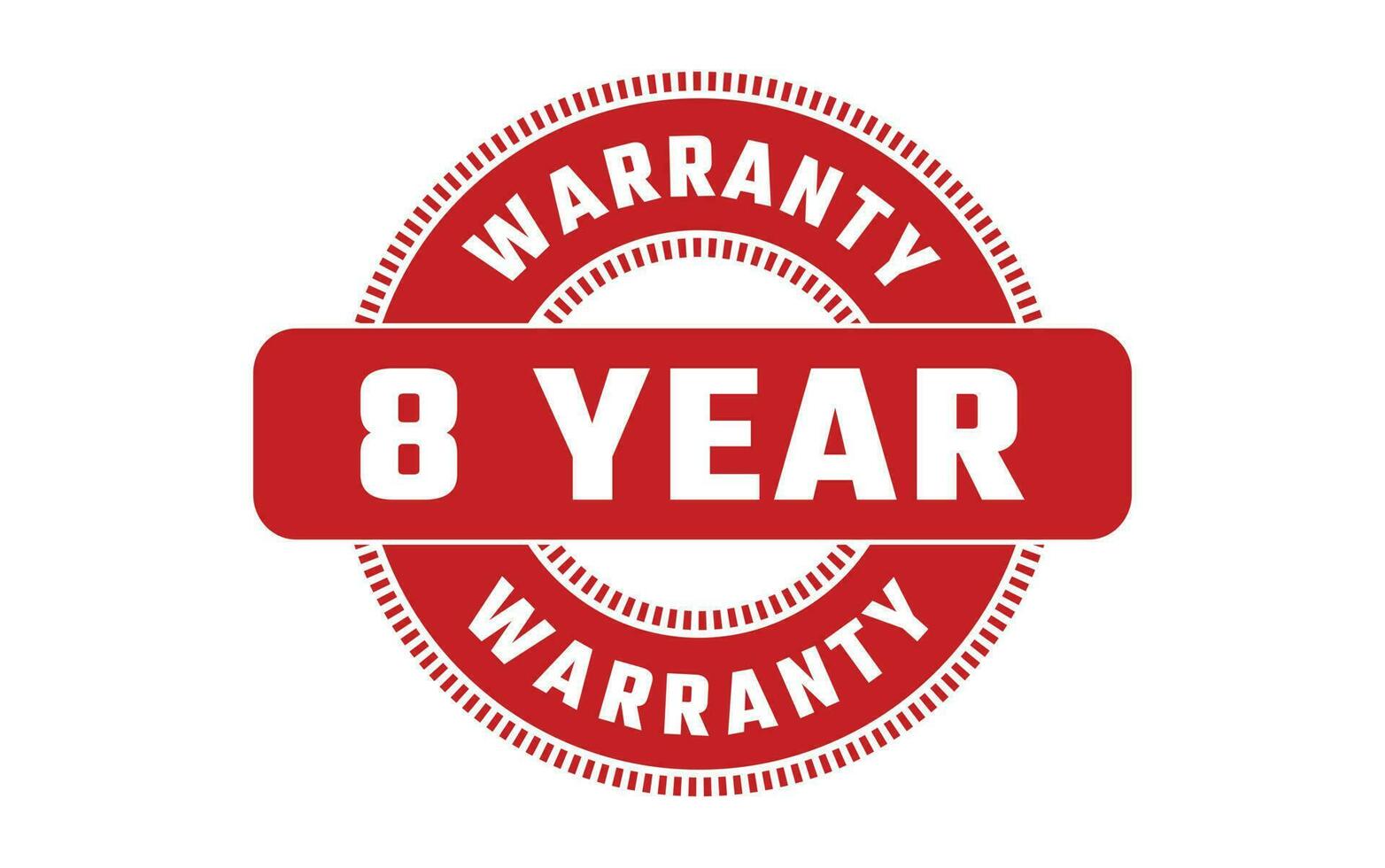 8 Year Warranty Rubber Stamp vector
