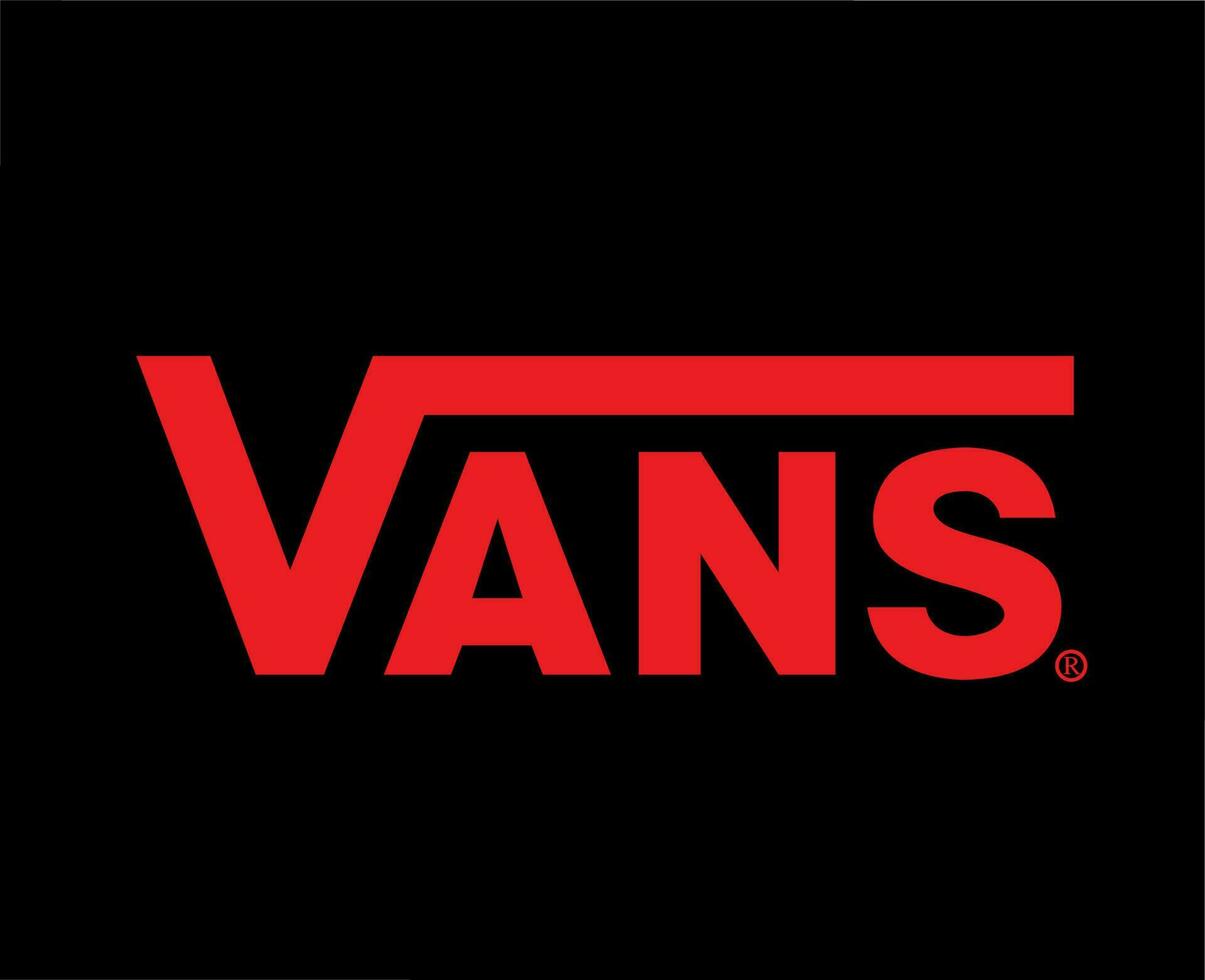 Vans Brand Logo Red Symbol Clothes Design Icon Abstract Vector Illustration With Black Background