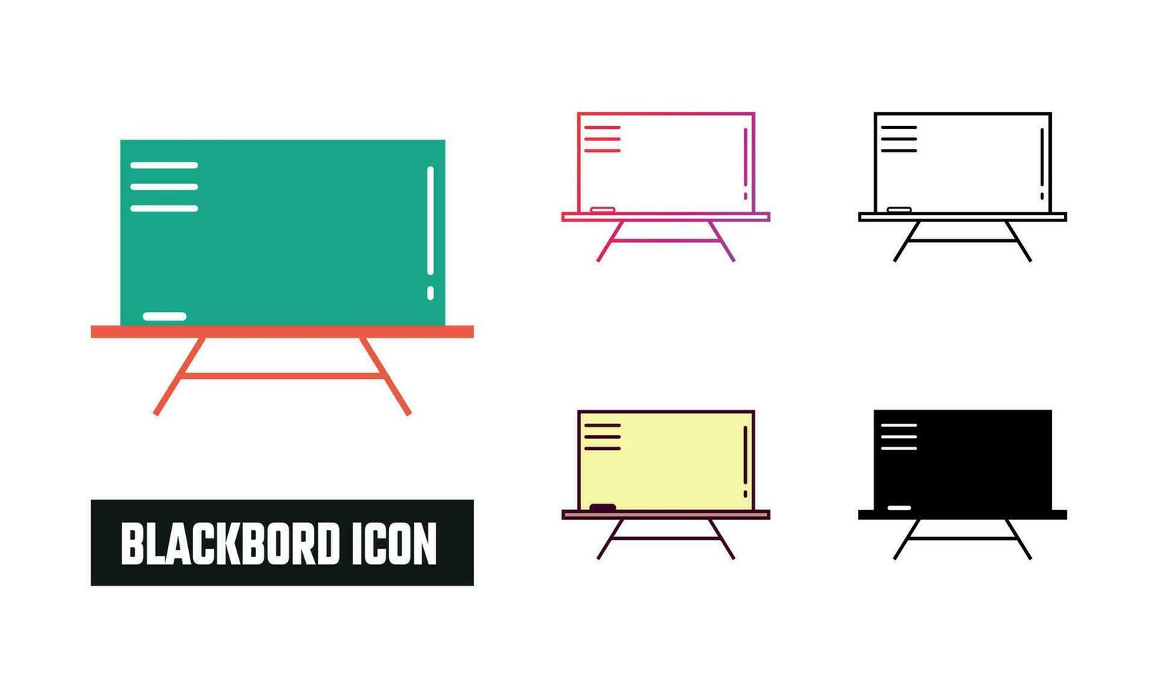 Blackboard Icon Set Vector Illustration