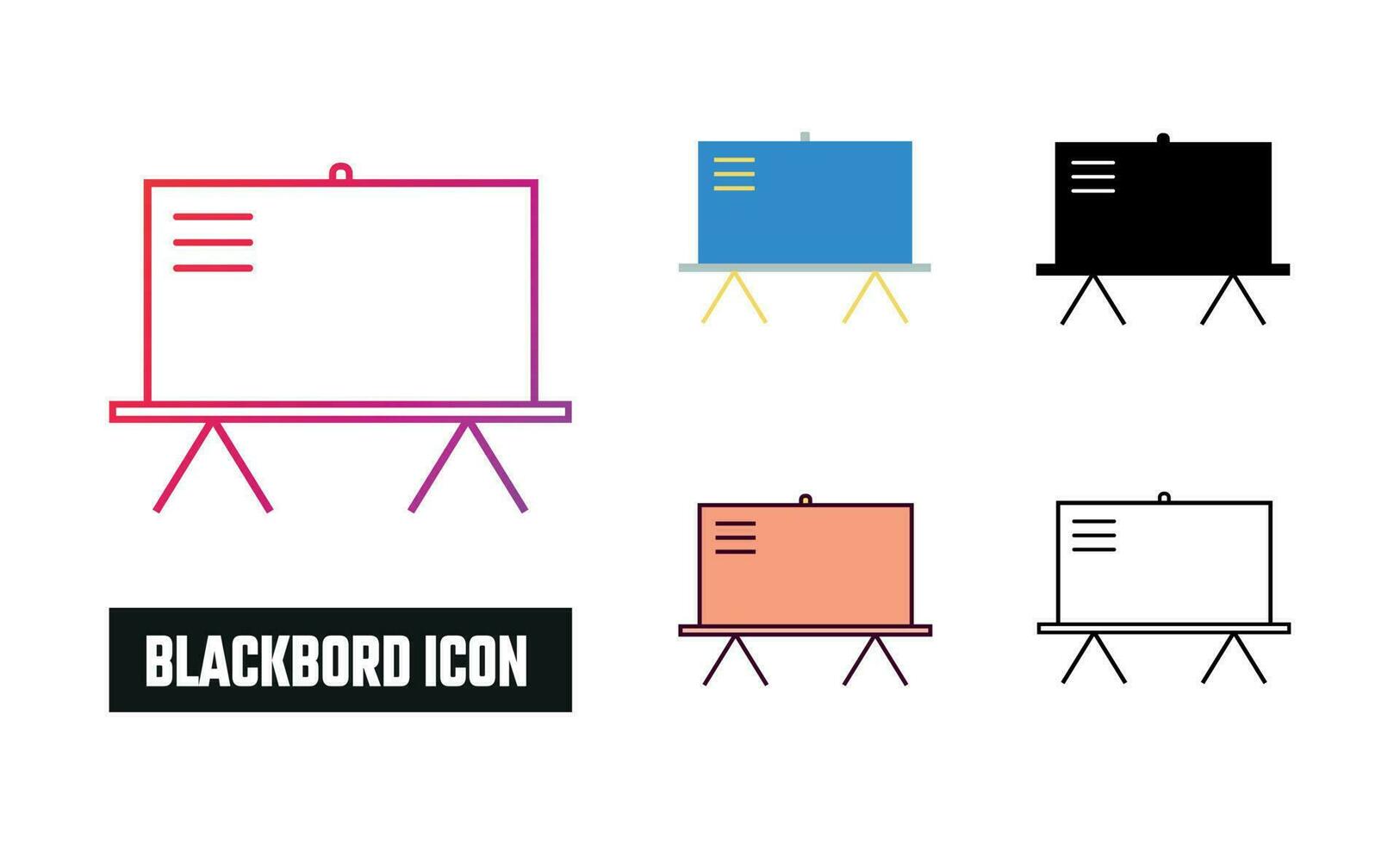 Blackboard Icon Set Vector Illustration