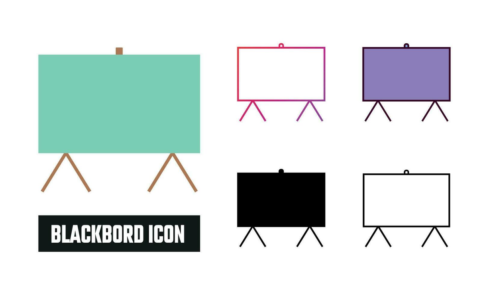 Blackboard Icon Set Vector Illustration