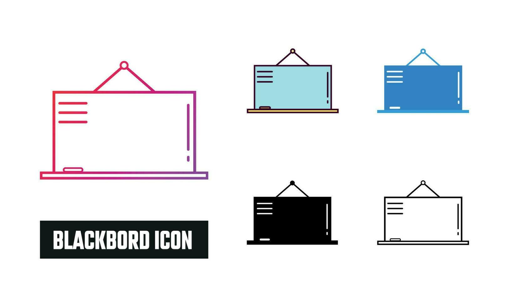 Blackboard Icon Set Vector Illustration