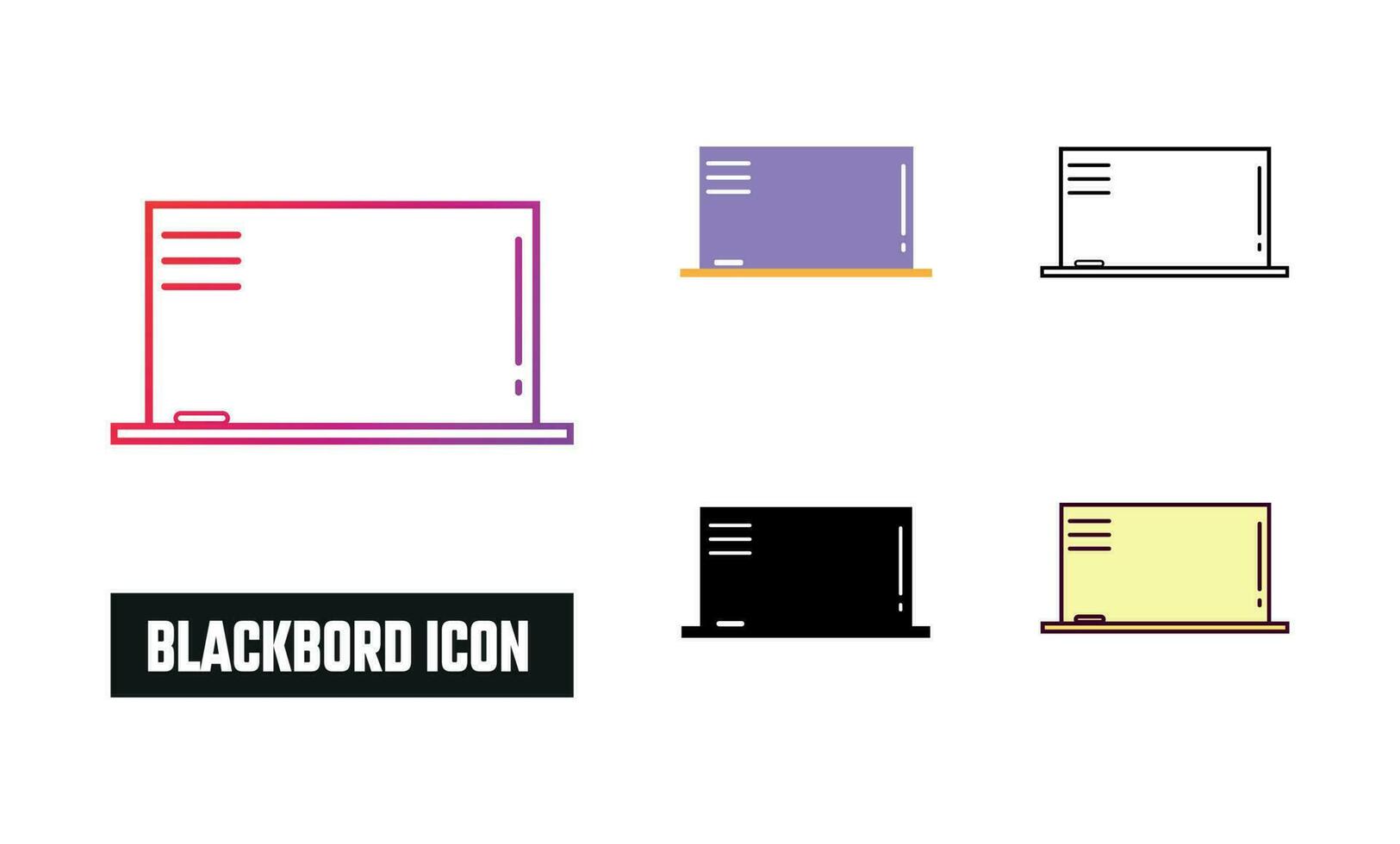 Blackboard Icon Set Vector Illustration