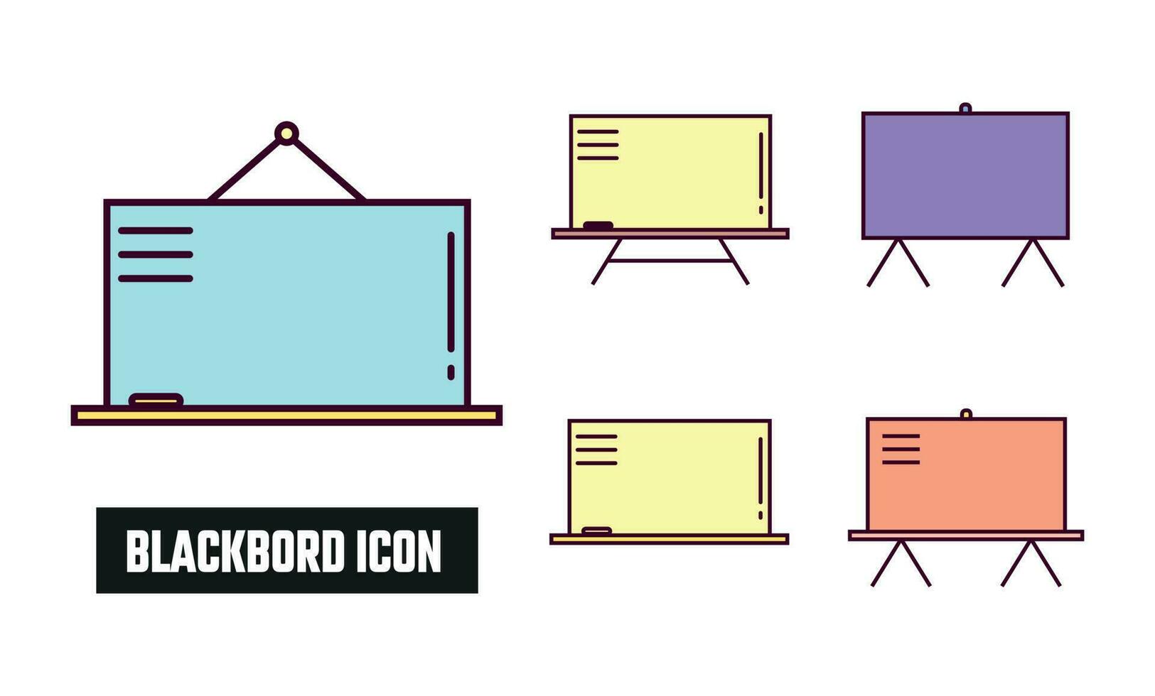 Blackboard Icon Vector Illustration. Blackboard Lineal Color Icon