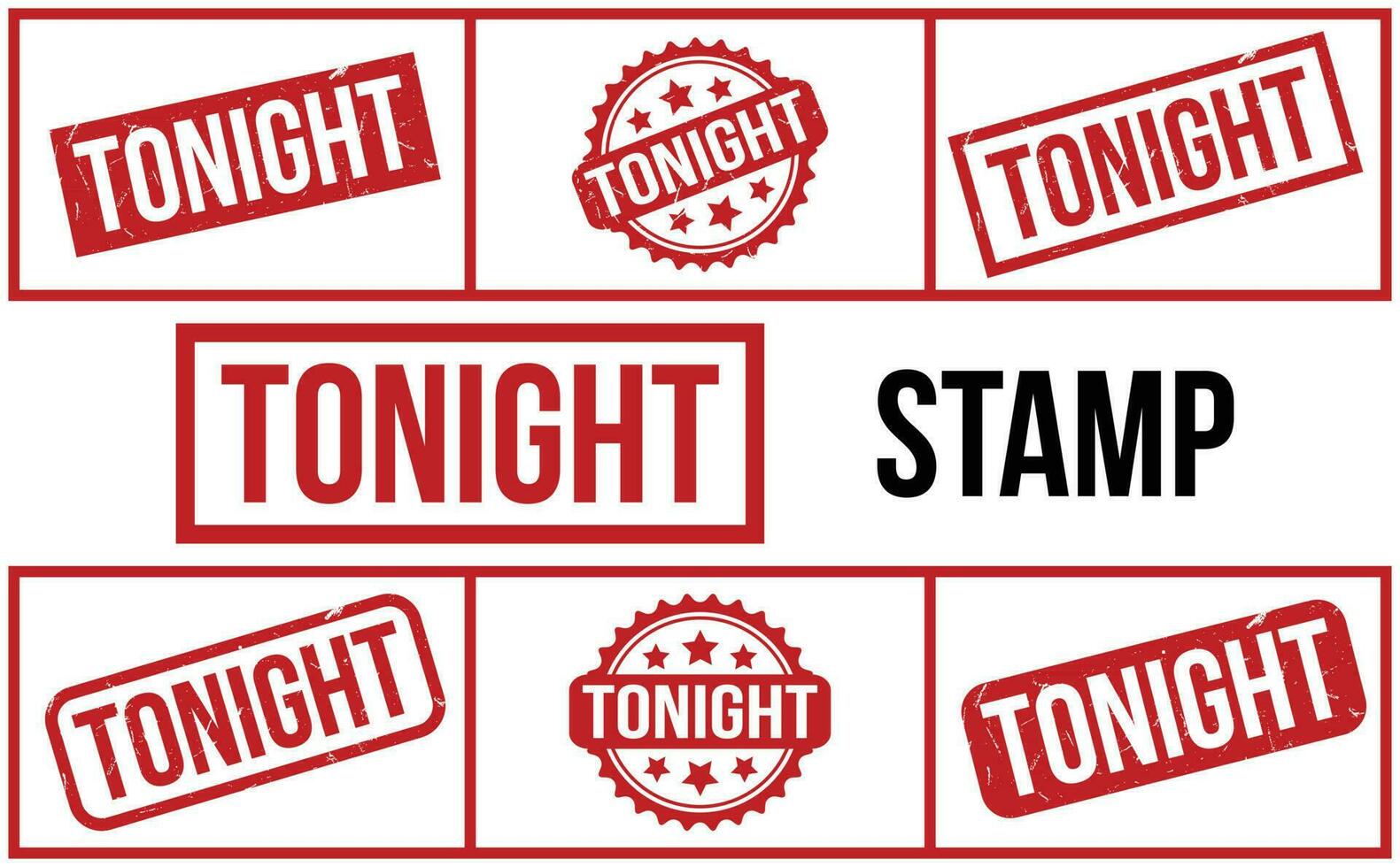 Tonight rubber grunge stamp set vector