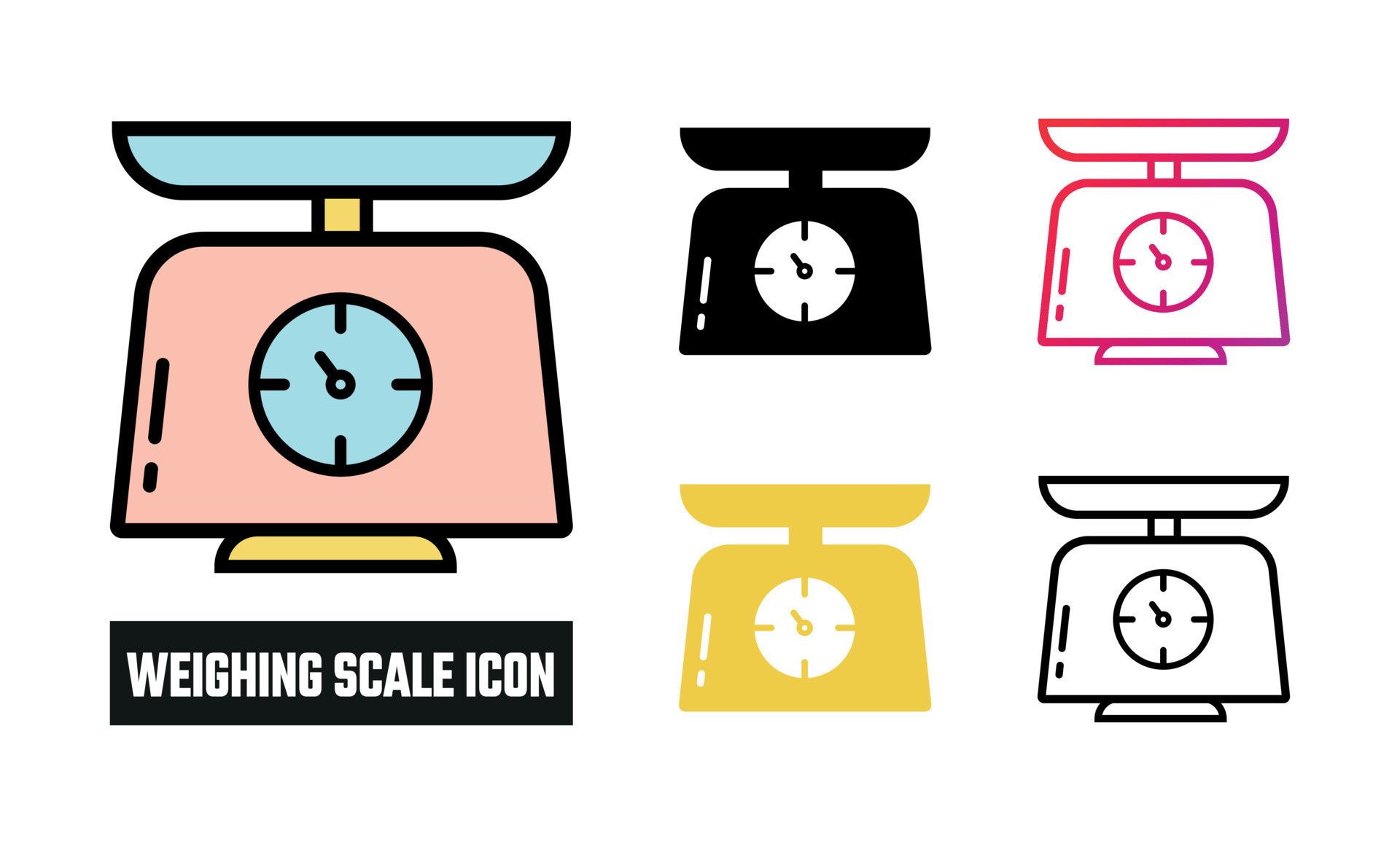 Weighing Scale Icon Set Vector Illustration 24455767 Vector Art at Vecteezy