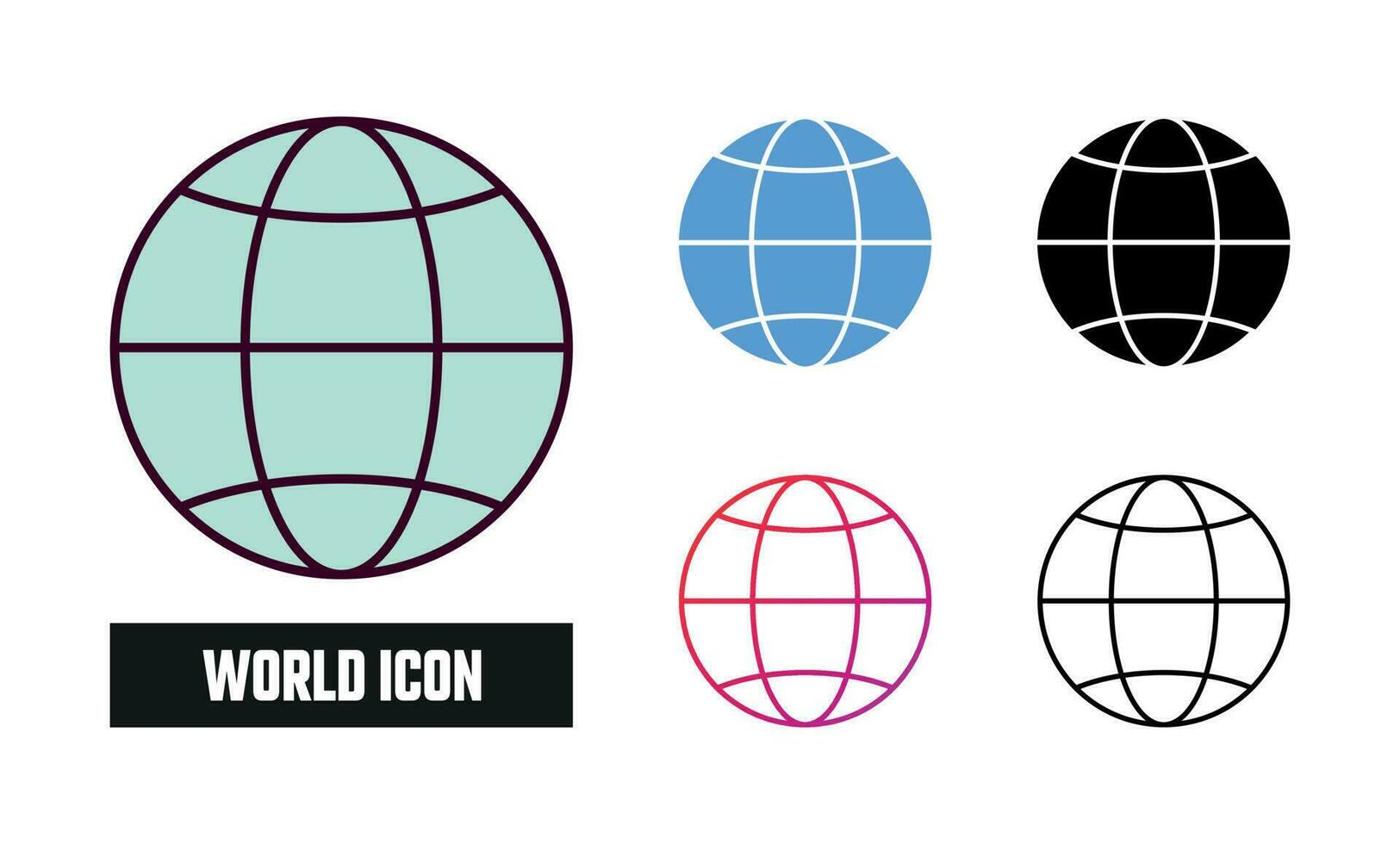 mundo icono conjunto vector ilustración