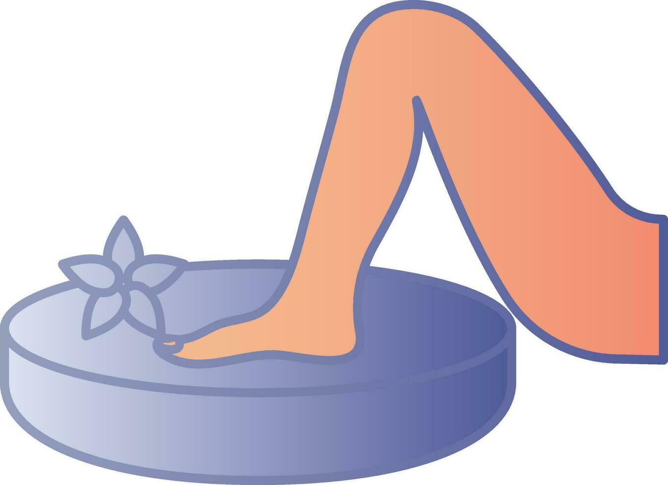 Foot Massage Or Pedicure Icon In Blue And Orange Color. vector