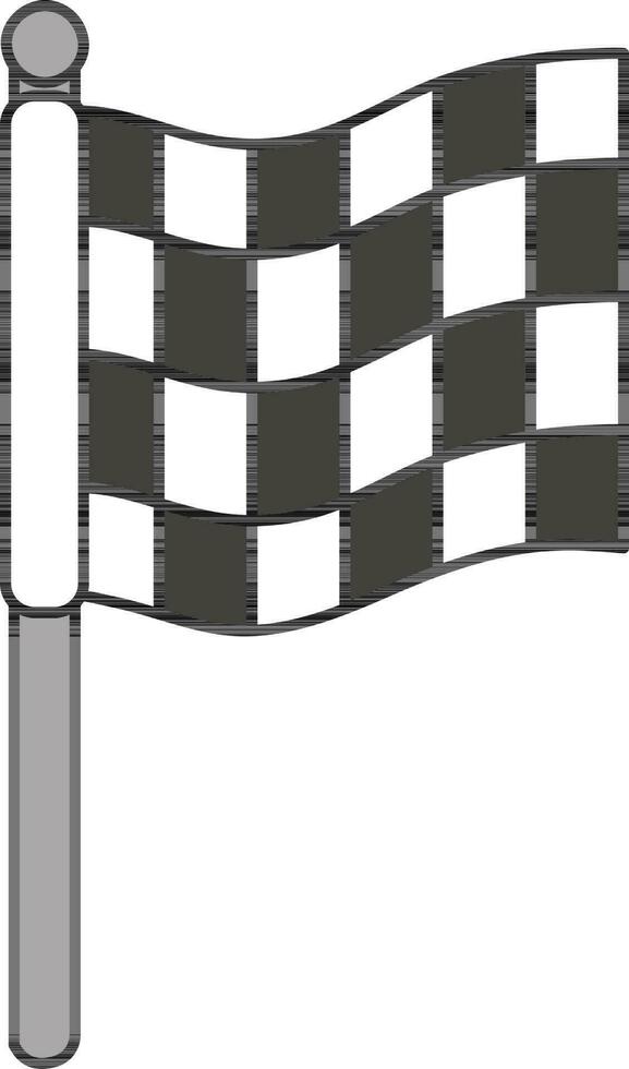 Racing Flag Icon In Gray And White Color. vector