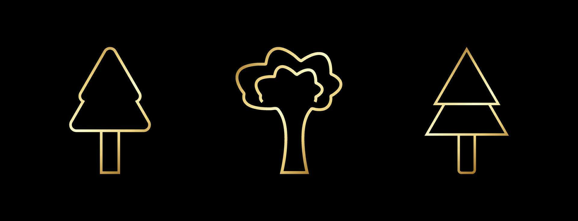 Golden Tree Icon Vector Illustration