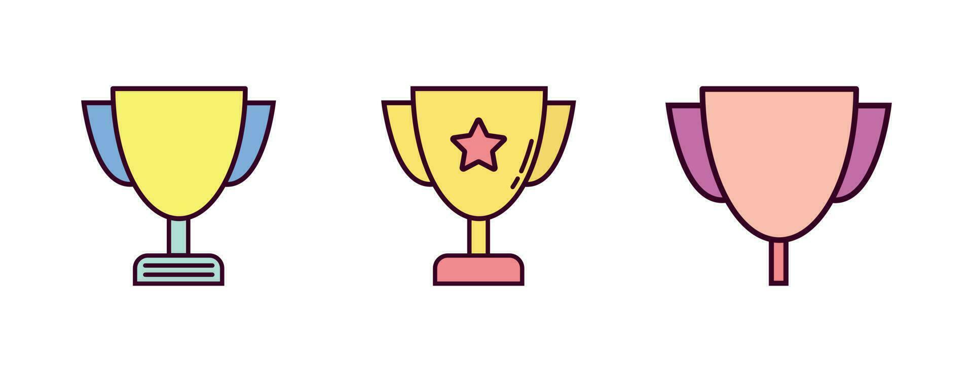 Trophy Icon Vector Illustration. Trophy Lineal Color Icon