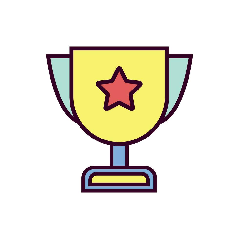 Trophy Icon Vector Illustration. Trophy Lineal Color Icon