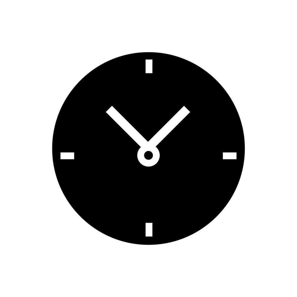 Watch Fill Icon Symbol Vector. Black Glyph Watch Icon vector