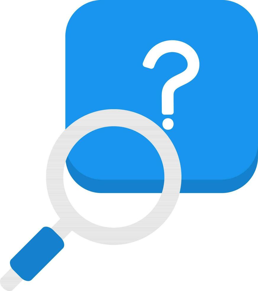 buscando Preguntas más frecuentes icono en gris y azul color. vector