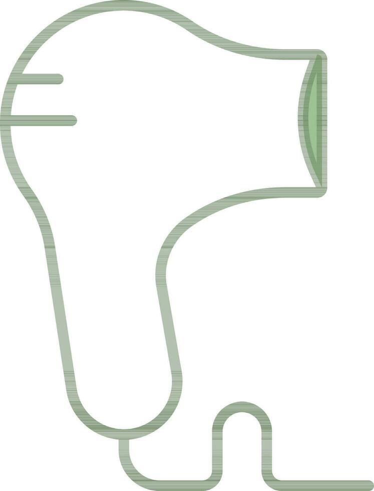 Illustration Of Hair Dryer Icon In Green And White Color. vector
