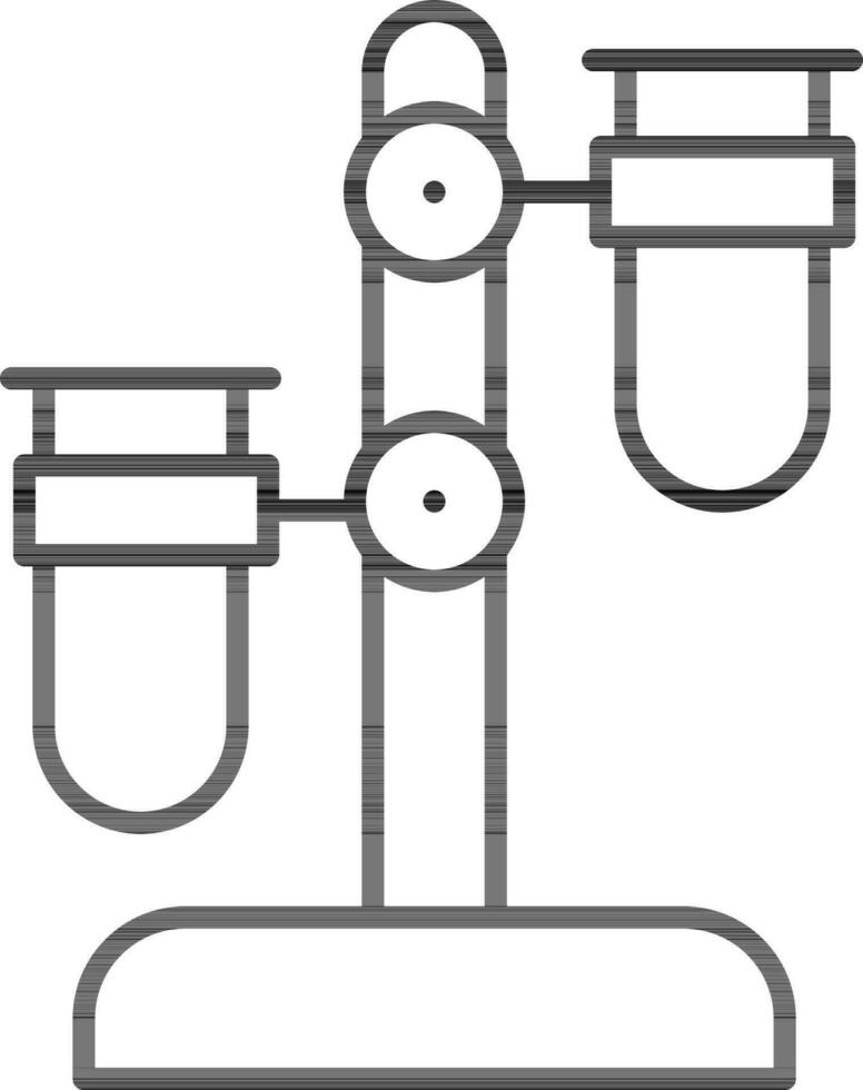 Test Tube Holder Or Stand Icon In Thin Line Art. vector