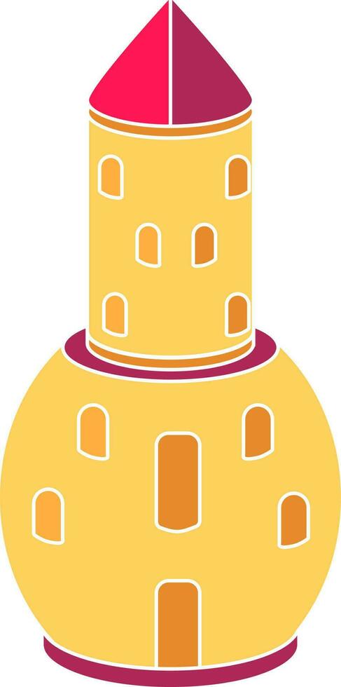 castillo torre icono en plano estilo. vector