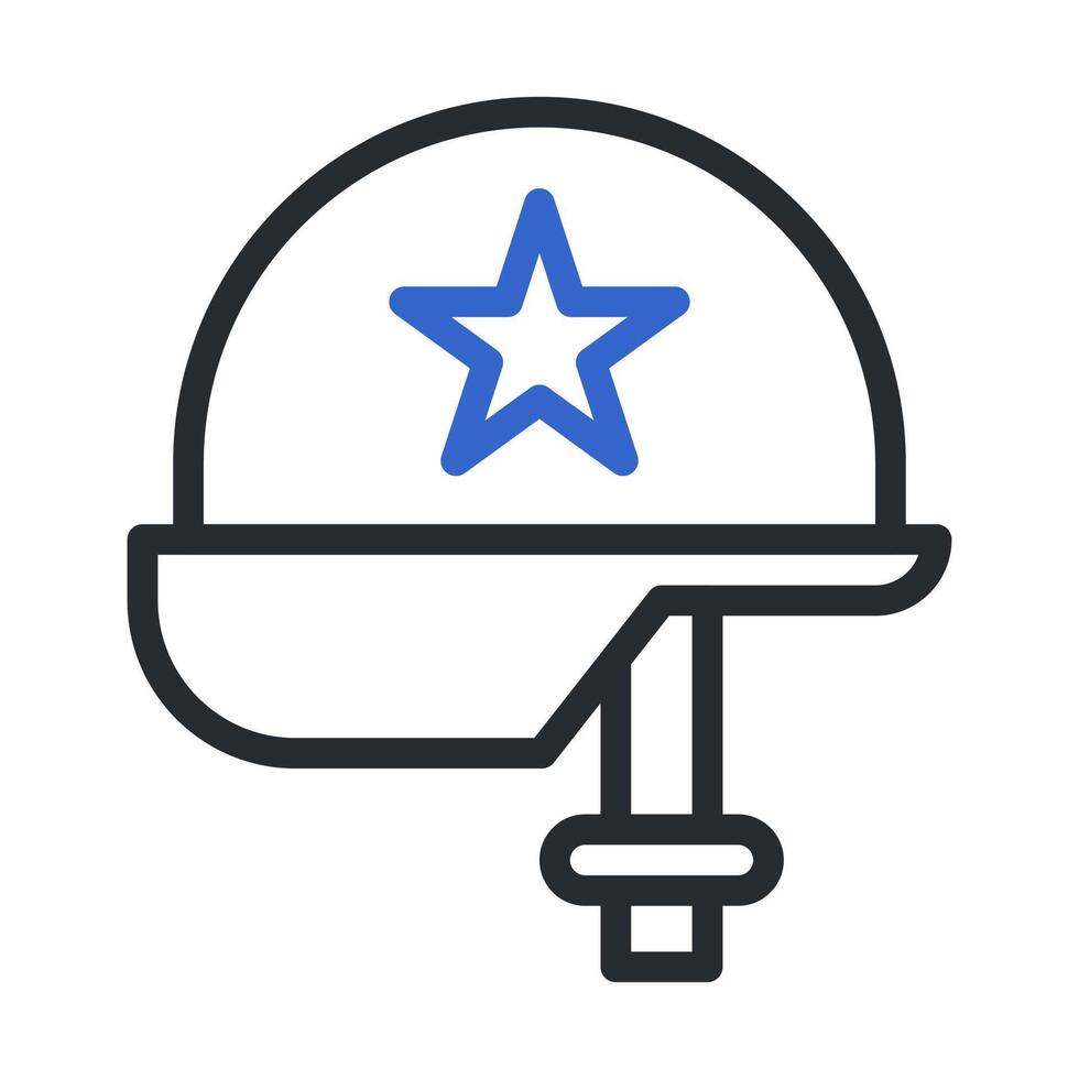 helmet icon duocolor grey blue colour military symbol perfect. vector