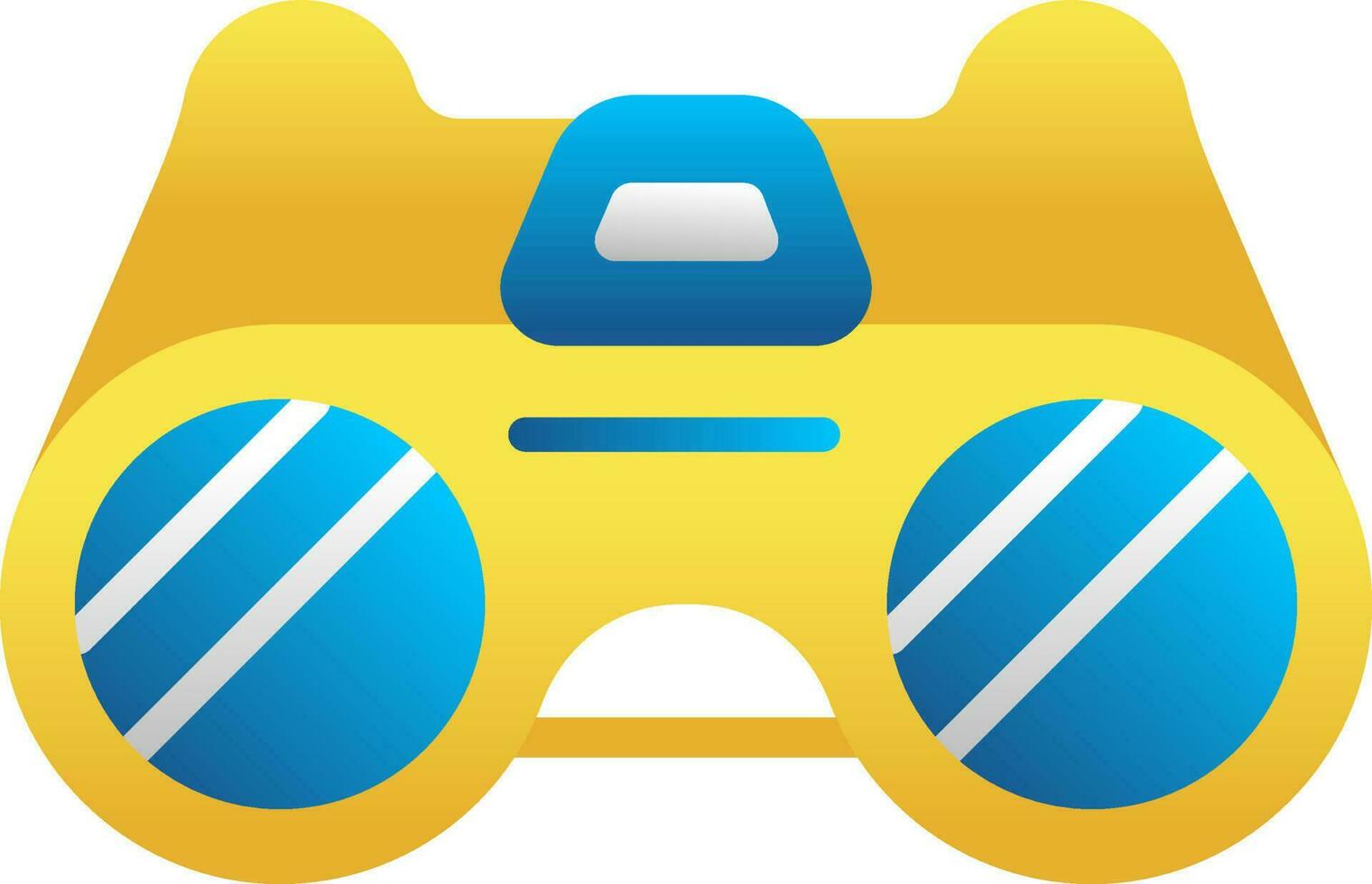Binoculars Icon In Blue And Yellow Color. vector