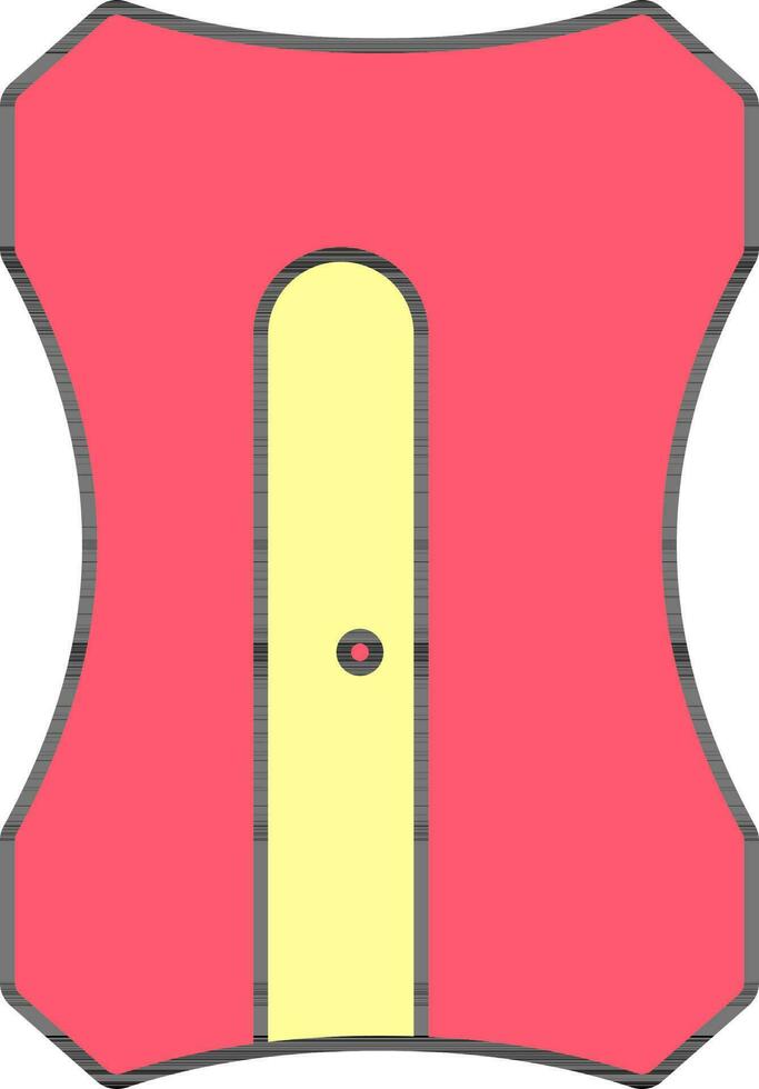 rojo y amarillo sacapuntas icono en plano estilo. vector