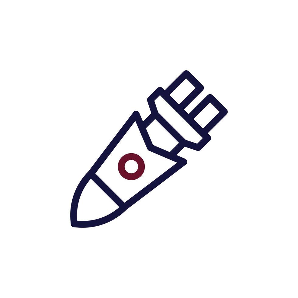 Rocket icon duocolor maroon navy colour military symbol perfect. vector