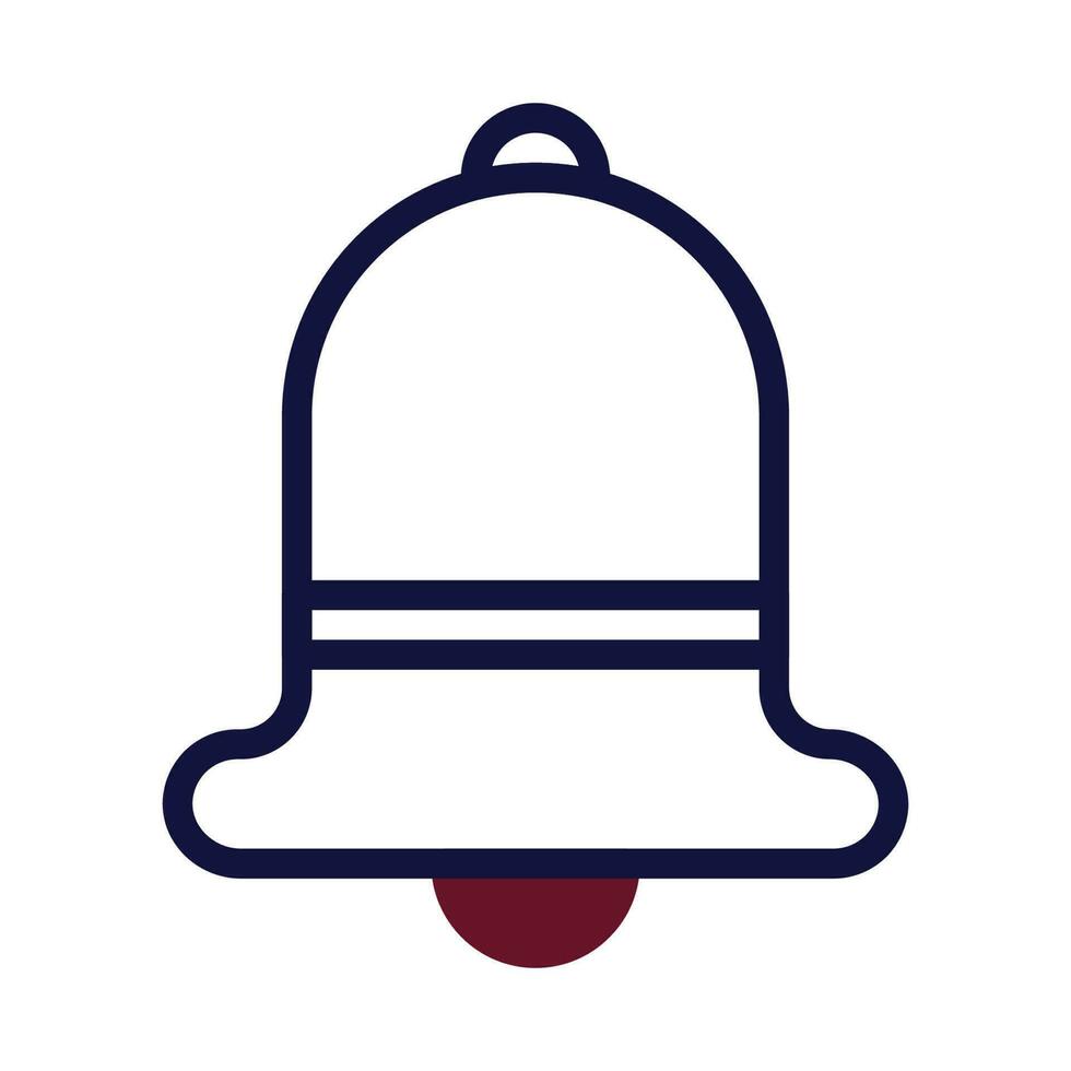 Bell icon duotone maroon navy colour easter symbol illustration. vector
