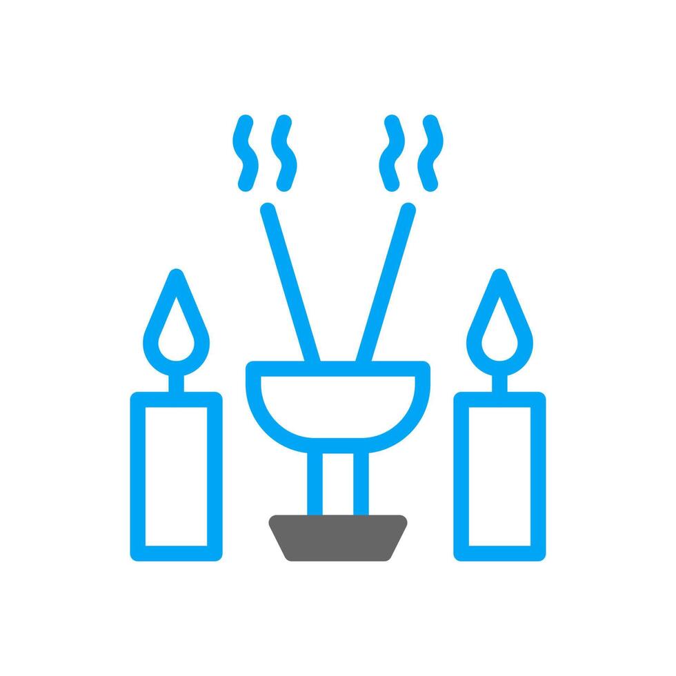 Incense icon duotone blue grey colour style chinese new year symbol perfect. vector