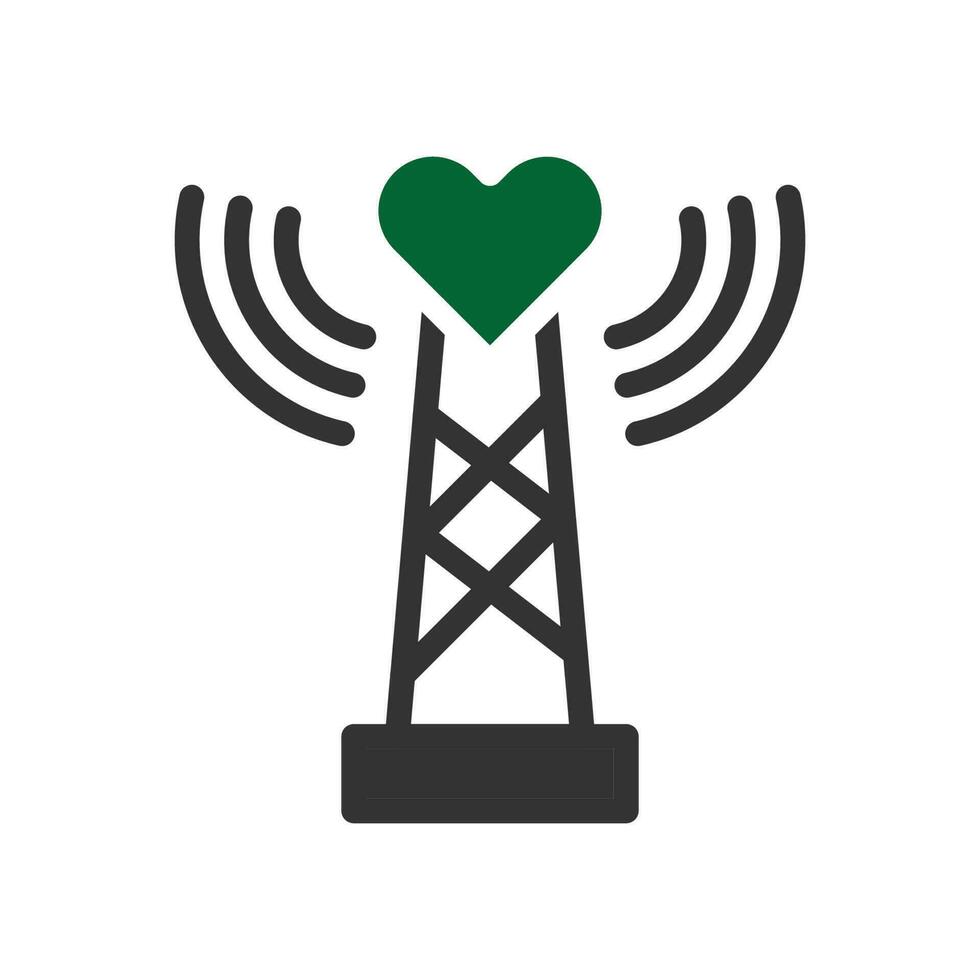 Signal love icon solid grey green style valentine illustration symbol perfect. vector