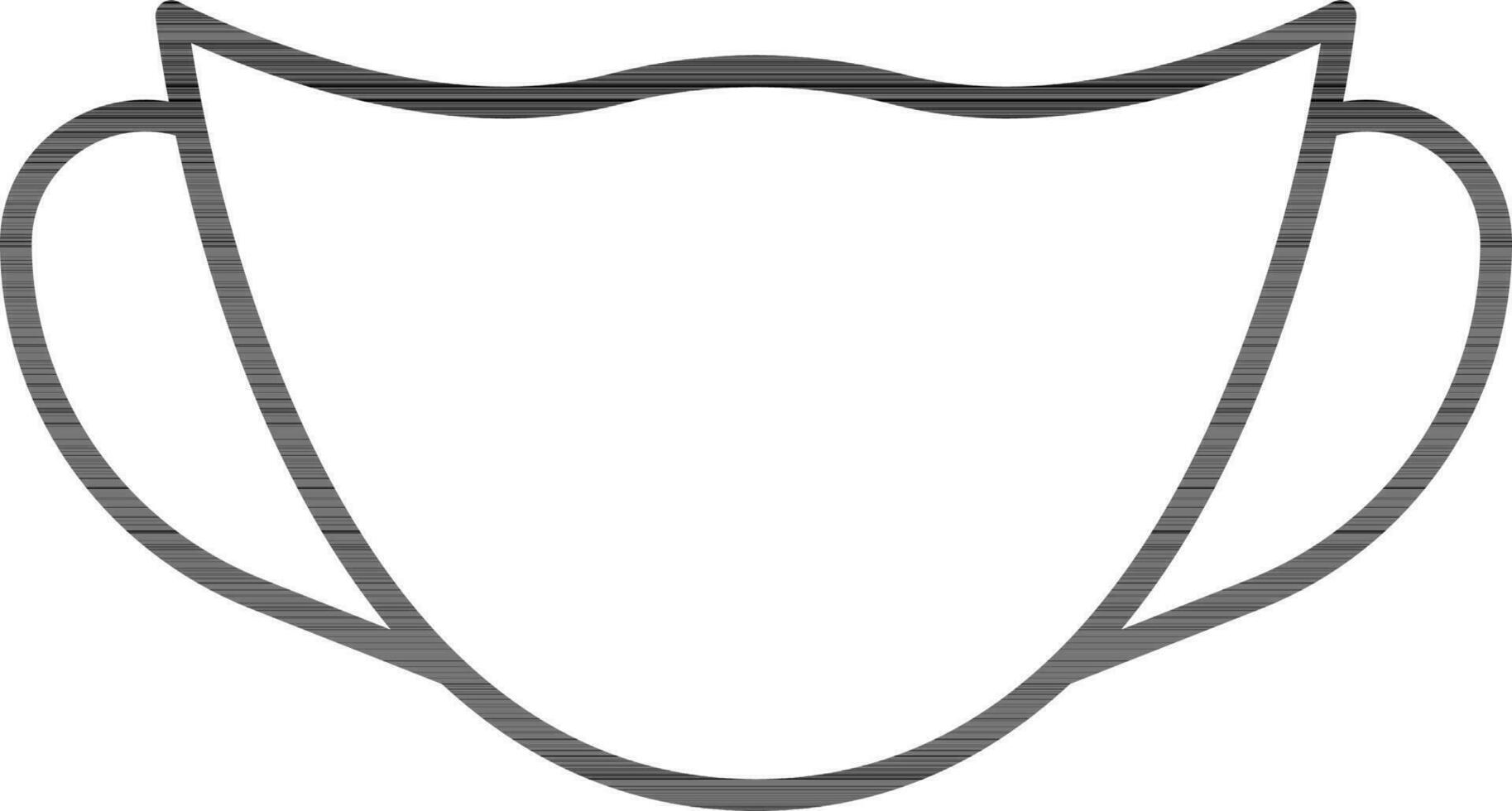 Face Mask Icon In Black Outline. vector