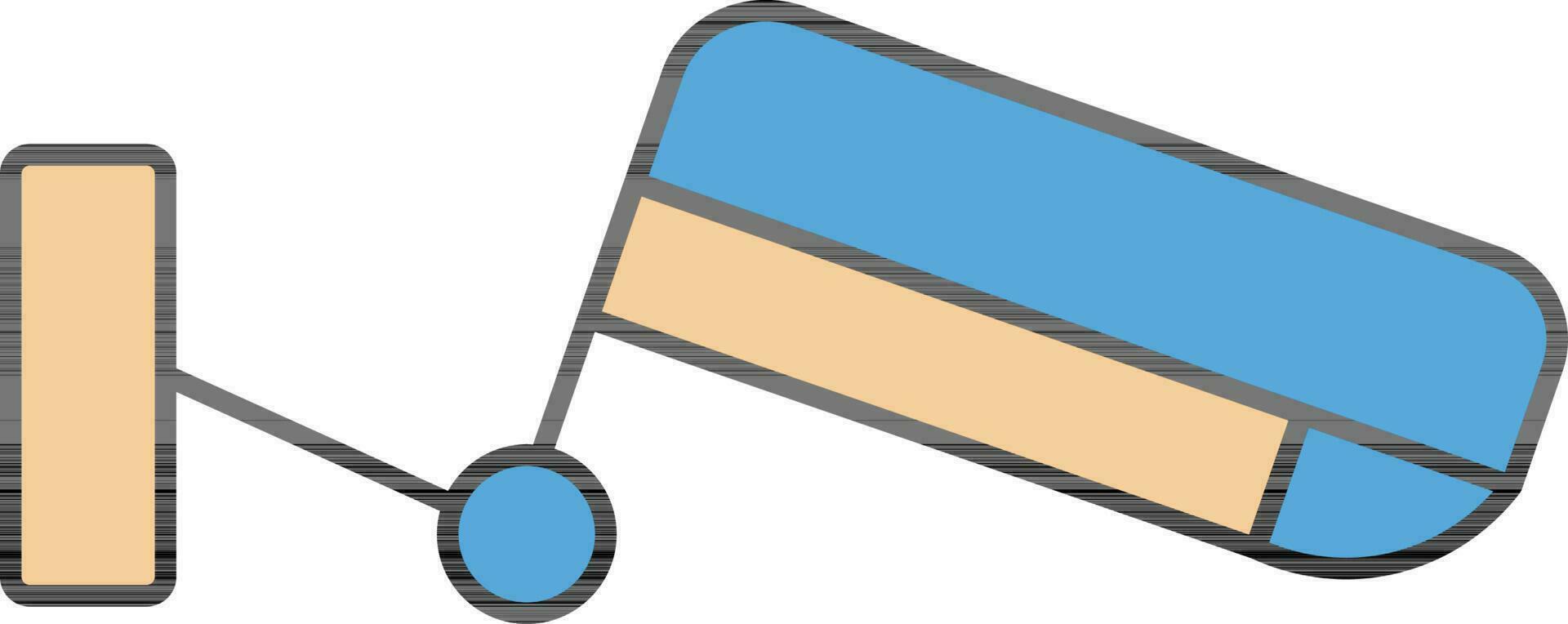 CCTV Camera Icon In Blue And Orange Color. vector