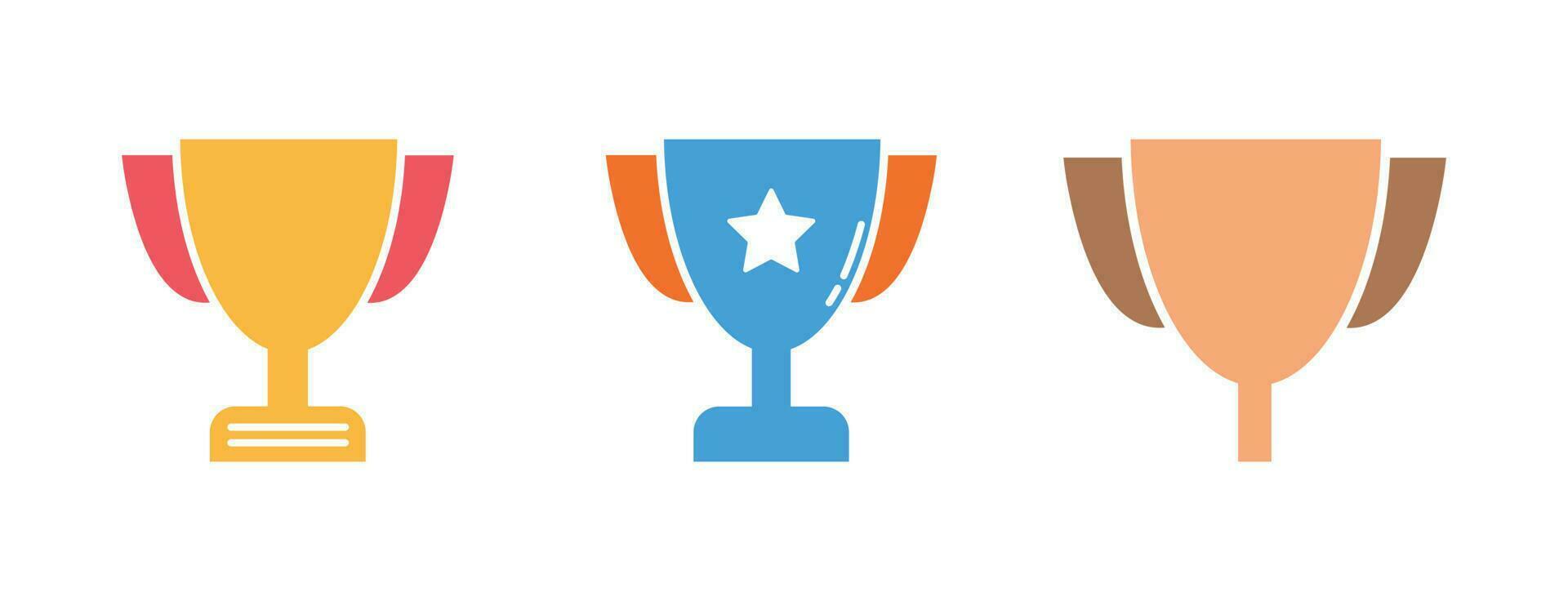 Flat Trophy Icon Symbol Vector Illustration