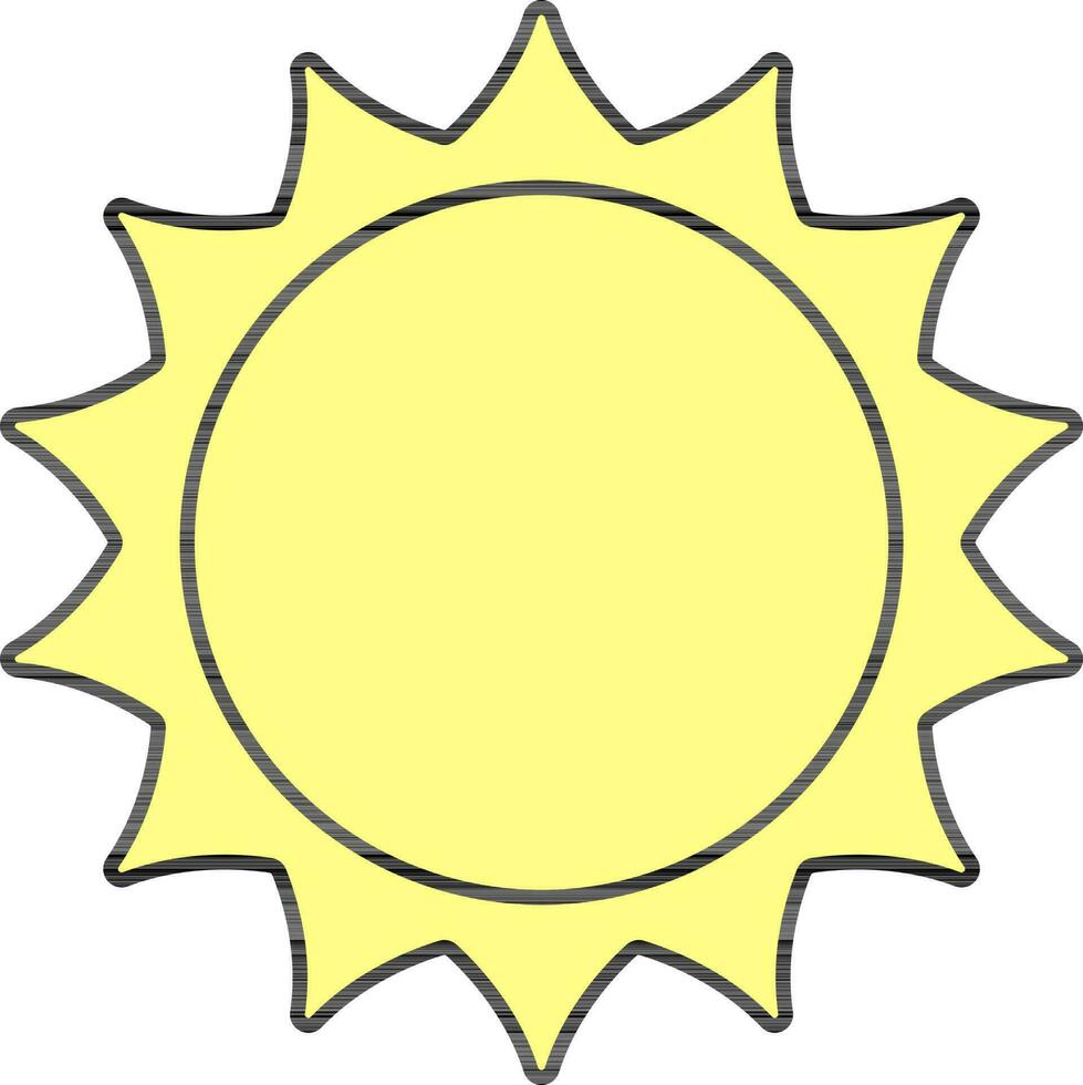 Yellow Sun Icon In Flat Style. vector