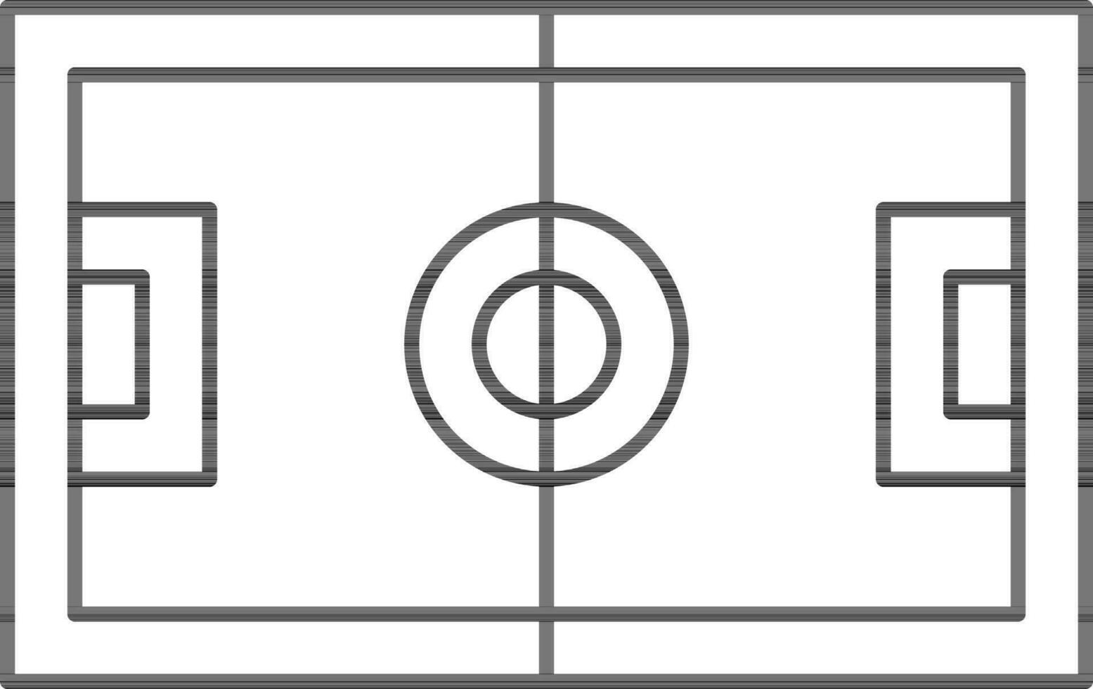 Linear Style Football Field Icon. vector