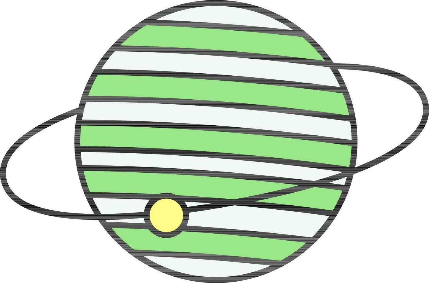 verde y blanco planeta icono o símbolo. vector