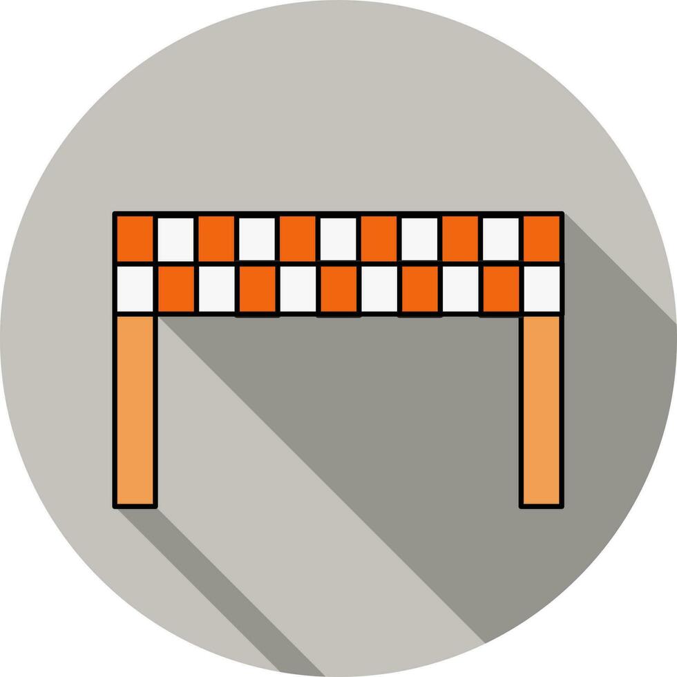 Orange And White Color Barrier Icon On Gray Background. vector