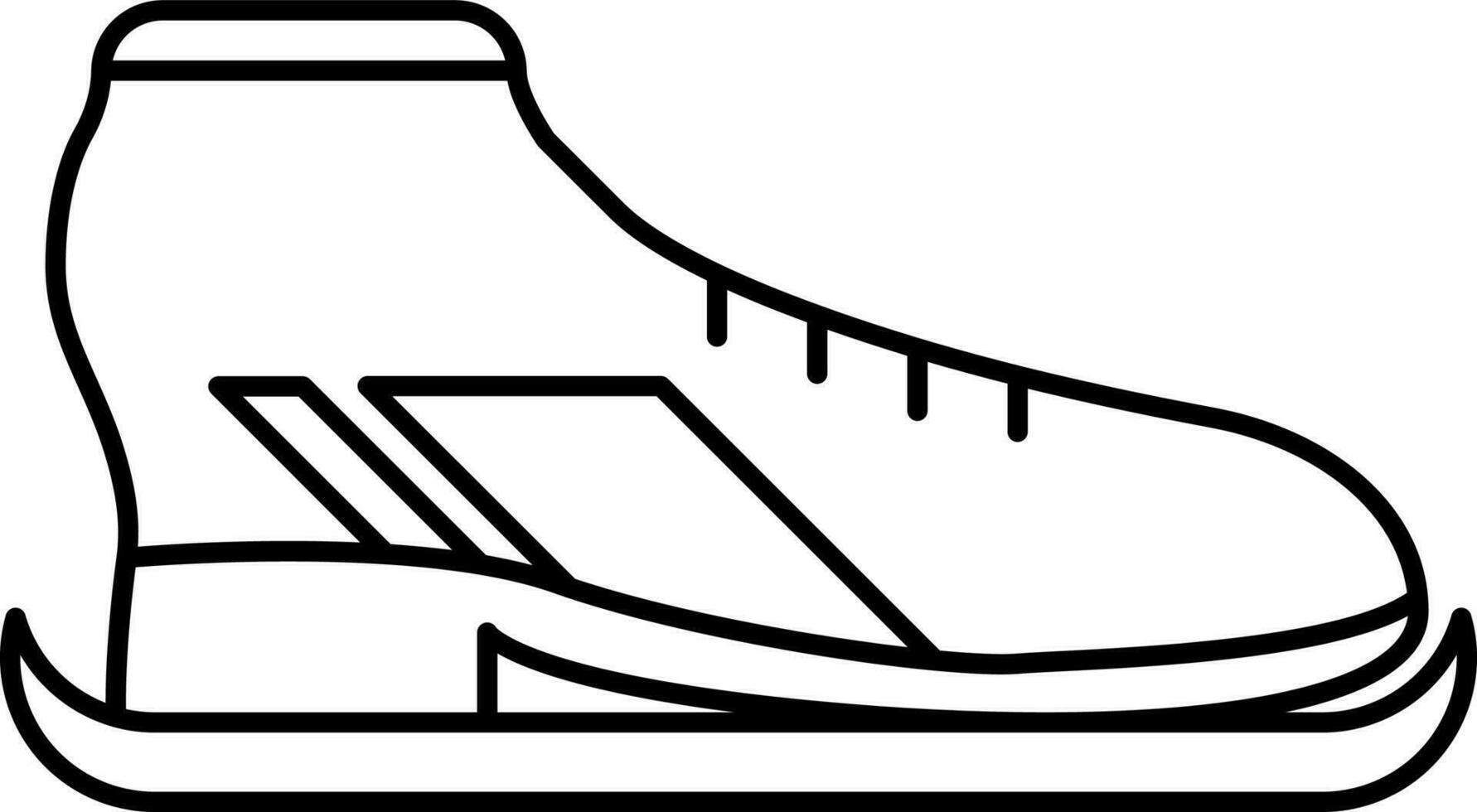 Ice Skate Icon In Black Outline. vector