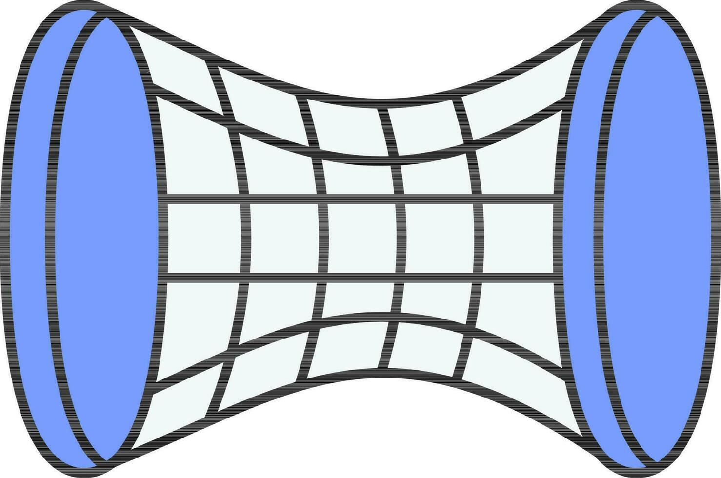 Wormhole Flat Icon In Blue And White Color. vector