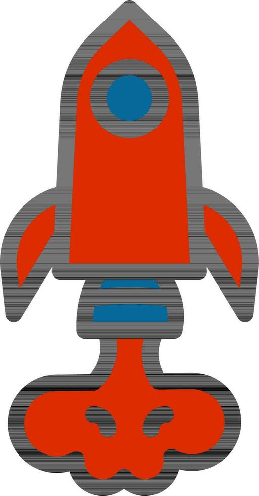 Isolated Rocket Icon In Blue And Red Color. vector